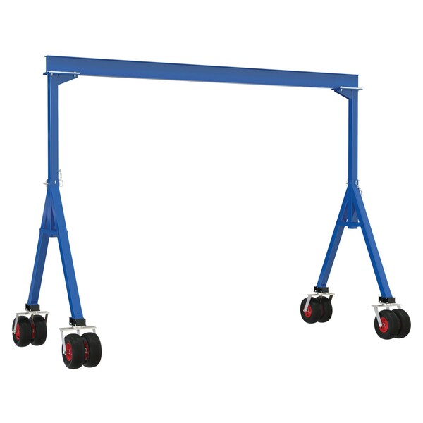 Vestil Steel Fixed Height Gantry Crane with Pneumatic Rubber Casters 15 Ft. 4000 Lb. Capacity Blue FHS-4-15-PNU - main
